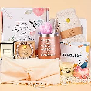 Get Well Soon Gifts - 8PCS Gift Baskets for Women, Care Package, Thank You Gifts for Women After Surgery