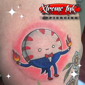 Peppermint Butler Adventure Time tattoo by Cody 🖋️ In the mood for a new TATTOO? Book a consult TODAY: (812) 282-8282 #xtremeinkandpiercing #adventuretime #peppermintbutler | Xtreme Ink and Piercing