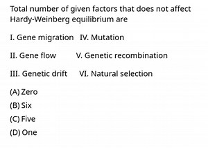 Total number of given factors that does not affect Hardy-Weinbe... | Filo