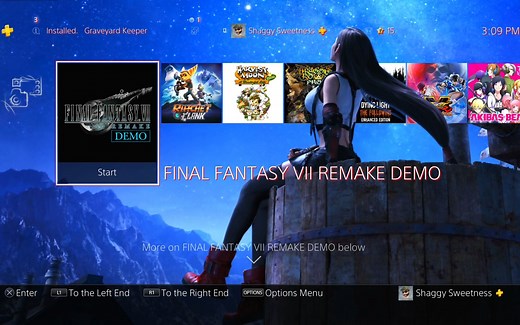 最终幻想7重制版PS4蒂法动态主题4K录制（FF7 REMAKE PS4 Tifa Dynamic Theme 4K recording）