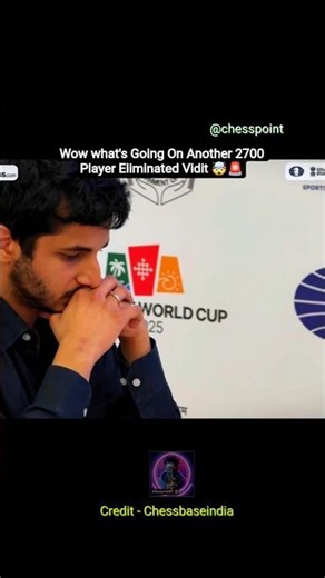 Wow what's Going On Another 2700 Player Eliminated Vidit 🤯🚨 #trending #chess #shorts #vidit