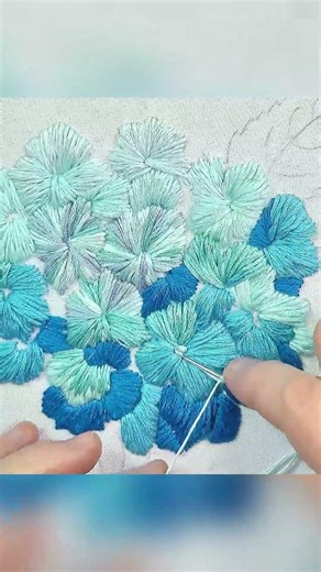 Hydrangea FLOWER Satin Embroidery for beginners SHORT
