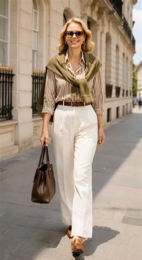 4050여성 가볍고 우아한 프렌치 무드 스트라이프 코디 | Light and Elegant French-Inspired Stripe Styling for 4050 Women