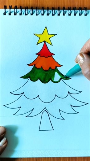 Let’s Paint a Christmas Tree with Acrylic Technique! 🎅🏼✨🤩 #art #crafts #shortsart #easyart