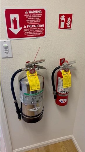 Kitchen Fire Extinguisher Setup #fireextinguisher #classk #abc #firesafety #fireprotection