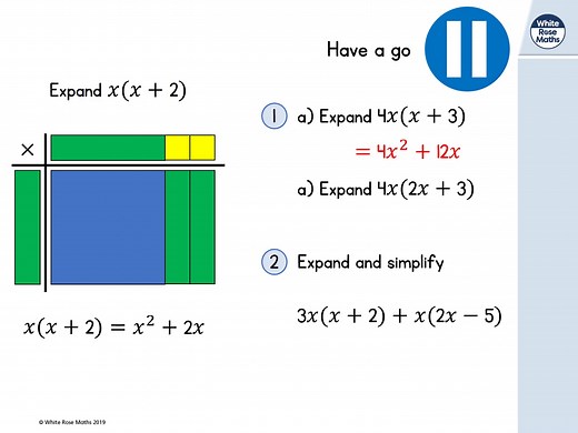Year 8 - W4 - L2 - Expand and simplify single brackets and two single brackets