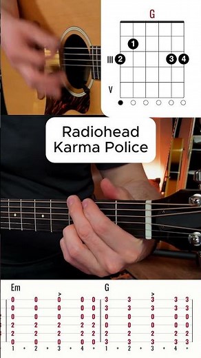 Karma Police - Radiohead #gitarrelernen #acousticguitar #shorts #tutorial #songcover #lesson