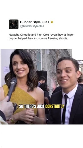 Natasha OKeeffe and Finn Cole reveal how a finger puppet helped the cast survive freezing shoots.