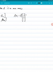 Show that A In=A when A is an m ×n matrix. [Hint: Use the (column) definition of A In . ] | Numerade