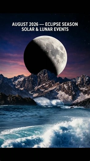 👉😯August 2026: Two Powerful Eclipses Will Darken the Skies 🌑✨ August 2026 will bring an exciting eclipse season, with two major eclipses happening just weeks apart. 🌞 August 12 — Total Solar Eclipse A stunning total solar eclipse will race across Greenland, Iceland, and Spain, turning bright daytime into twilight. In some places, the Sun will be completely covered for more than 2 minutes, creating an unforgettable darkened sky. 🌕 August 27–28 — Deep Partial Lunar Eclipse Later in the month,