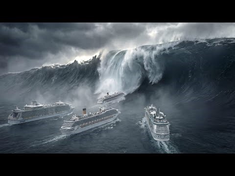 Giant Wave Chain Engulfs Cruise Ship Convoy | Impossible Scale