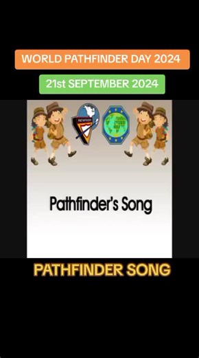 PATHFINDERS' SONG Oh We are the pathfinders' strong, The servant of God are we, Faithful as we match along, In kindness, truth and purity, A message to take to the world, The truth that will set us free, King Jesus the Savior's coming back for you and me. AIM: The Advent message to all the world in my generation. MOTTO: The love of Christ compels us. PLEDGE BY THE GRACE OF GOD; 1. I will be pure kind and true 2. I will keep the Pathfinder law 3. I will be a servant of God and a friend to man LAW