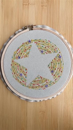 Jenny ~ Embroidery Art, Design & Crafts on Instagram: "A different way to create a star, using paint markers ⭐️ . . #paintpens #embroideryinspiration #embroiderydesign #embroideryart #embroideryhoopart"