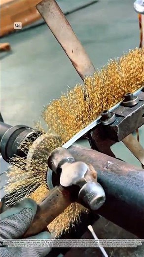 Wrap steel wire around the core of the wire brush