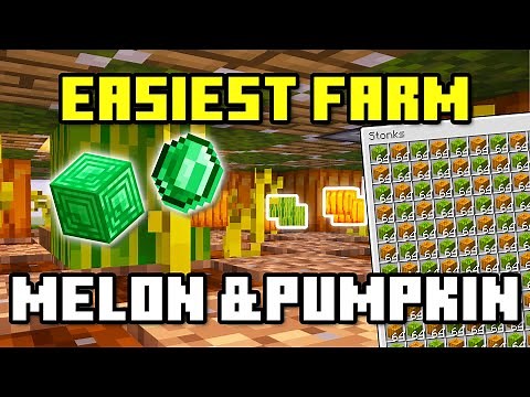 SIMPLE & FAST Pumpkin / Melon Farm | Minecraft Bedrock Tutorial