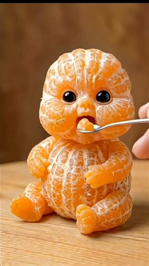 F g the Cutest Tiny Orange Baby! Food Art Comes to Life 🙀🍊🤩#FruitArt #Food Carving #funny #shorts