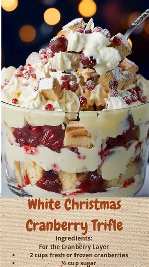 White Christmas Cranberry Trifle | Cakecrafted Recipes