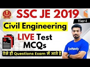 10:00 PM - SSC JE 2019 | Civil Engg. by Sandeep Sir | LIVE Test MCQs