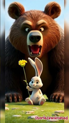 The Brave Rabbit Who Tamed a Wild Bear 🐰🐻 | Inspiring Animal Story for Kids. #shorts