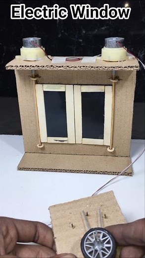 DIY Electric Window from Cardboard #electricwindow #dcmotorproject