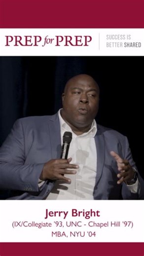 Prep alum Jerry Bright (IX/Collegiate '93, UNC - Chapel Hill '97) MBA, NYU '04 shared his perspective on how Prep for Prep prepares students for independent school and beyond at an Admissions Open House last year. To learn more about Prep for Prep, register for an admissions event at https://www.prepforprep.org/admissions/welcome. #independentschool #leadershipdevelopment #PrepAlumni #SuccessIsBetterShared | Prep for Prep