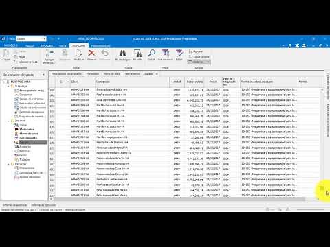 Base de datos Ecostos 2018 para Opus 2010, 2014 o 2018