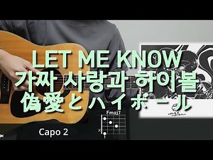 LET ME KNOW - 偽愛とハイボール (가짜사랑과 하이볼) 기타 코드, 커버, 타브 악보 l Guitar cover, Acoustic, Chord, Tutorial