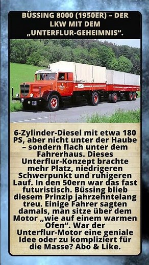 Büssing 8000 (1950er) – der LKW mit dem „Unterflur-Geheimnis“.