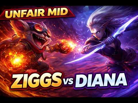 ZIGGS MID – Lane Control & Poke Domination vs Diana | Platinum/Emerald Gameplay | Zeluox