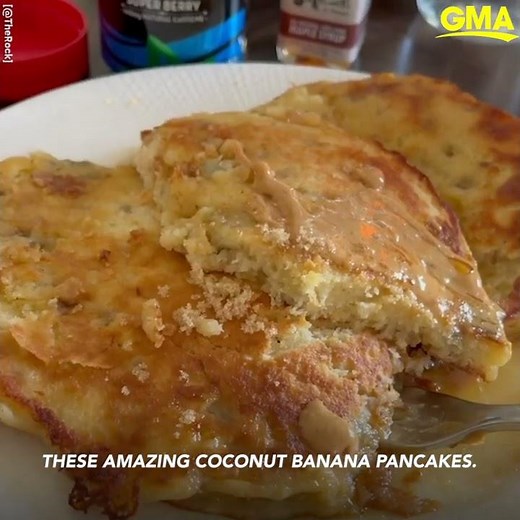 How to make The Rock's favorite coconut banana pancakes l GMA