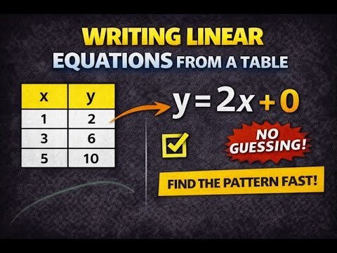 From Table to Equation in Minutes (Linear Functions)