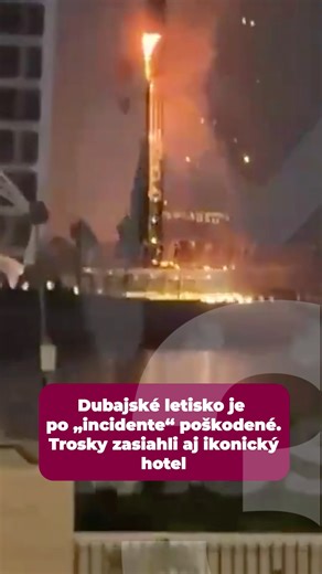 Úrady v Dubaji informovali, že trosky iránskeho dronu spôsobili požiar ikonického hotela Burdž al-Arab. Zároveň uviedli, že plamene majú pod kontrolou a nikto neutrpel zranenia. Letisko v Dubaji, ktoré patrí medzi najrušnejšie na svete, je tiež poškodené a pri „incidente“ utrpeli zranenia štyria zamestnanci. Prečítajte si viac na našom webe ta3.com. 👇 https://www.ta3.com/clanok/1036679/jedno-z-najrusnejsich-letisk-na-svete-je-po-incidente-poskodene-raketove-utoky-na-dubaj-si-vyziadali-zranenych
