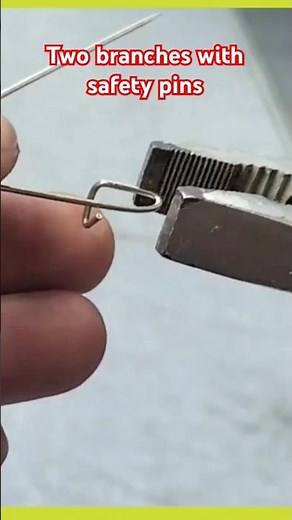 Make a series of two prong hooks with safety pins #tiehook #knotting #fishing #diy #tutorial
