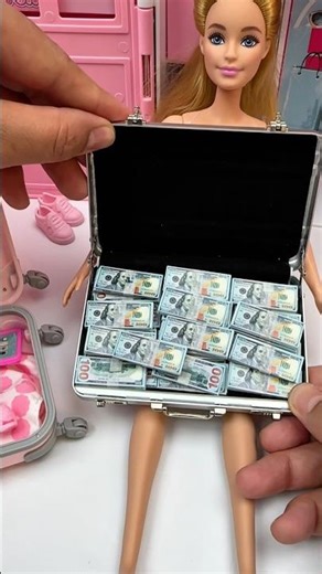 Satisfying With Unboxing Barbie Travel Suitcase Toys, ASMR Video #shorts #barbie #doll #joy