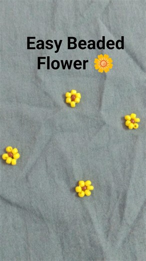 Easy Beaded Flower Embroidery 🌼 | Hand Embroidery for Beginners | Mokshi_Designs