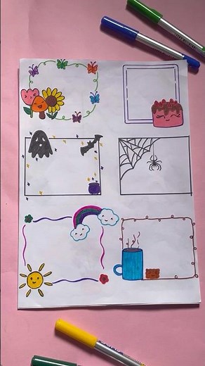 Easy and cute name border / cover page design 😍 #frontpage #border #drawing #shorts #schoolproject