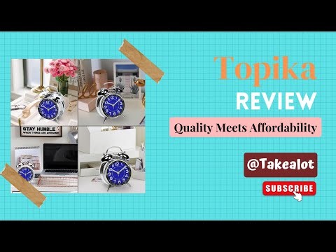 Topika Battery Powered Alarm Clock with Loud Twin Bell, Retro Metal Design