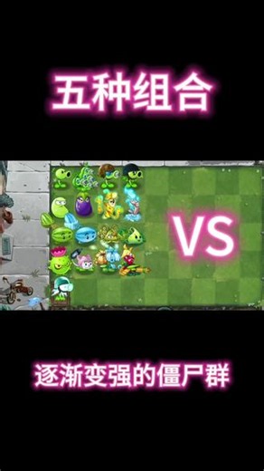 第63集 五种植物组合VS逐渐变强的僵尸群#植物大战僵尸2 #pvz2