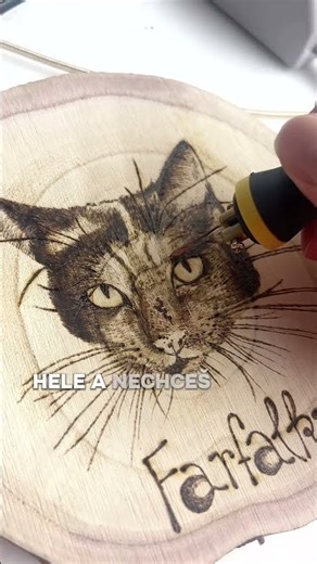 Druhý portrét zvířátka 🐾❤️ #cat #pyrographyart