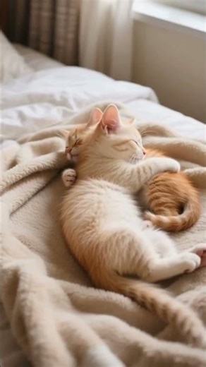Like True Love! Two Kittens Hug Each Other to Sleep 💞