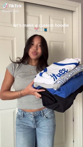 DIY Patchwork Hoodie Tutorial for College Students