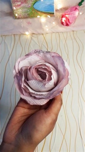 Diy how to make a tissue paper rose flower/ Easy tissue paper craft #shorts #trendingshorts #craft