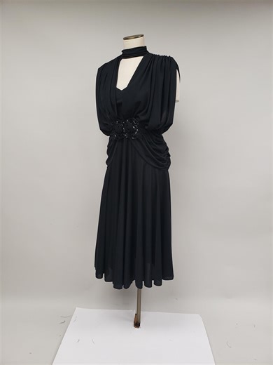 Vintage 80s Draped Dress Size S Dave & Johnny by Joseph Lara - Etsy