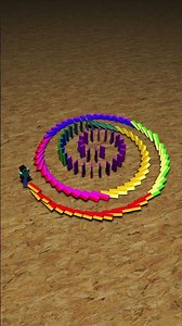 Speed Domino Effect Rainbow Color | Minecraft Steve #domino #dominoeffect #rainbow
