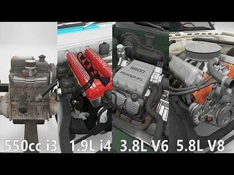 Start Up Sounds from 550cc to 6.9L. Listen carefully! [BeamNG.Drive]