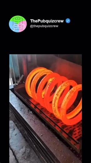 ThePubquizcrew on Instagram: "Springs are made through a combination of metal forming, heat treatment, and finishing. The exact process depends on the type of spring (compression, extension, or torsion), but the basic steps are similar: 1. Material selection Most springs are made from high-carbon steel, stainless steel, or alloy steel. These materials are strong and elastic, meaning they can bend and return to their original shape. 2. Coiling (forming the spring) • A metal wire is fed into a spr