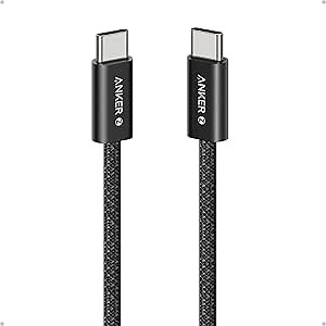 Anker Zolo USB C to USB C Cable, 240W Fast Charging Cable (3.3 ft, Black) | Braided and Dirt-Free, Slim Connector, for iPhone 17 Series, MacBook, and More