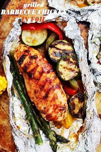 BBQ Chicken Foil Packets - Grilled or Baked!