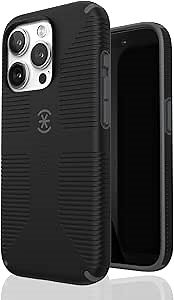 Speck MagSafe Case for iPhone 15 Pro - Drop & Camera Protection, Soft-Touch Secure Grip, Wireless Charging Compatible, Fits All 6.1 Inch Models Including iPhone 14 &13 Pro - Grip Black