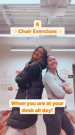 Say goodbye to sitting all day and hello to these 6 chair exercises that'll get your body moving! #ChairExercises #DeskWorkout #StayActive